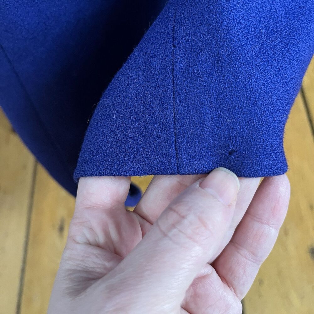 VTG 90s J.G. Hook Wool Shift Dress Royal Blue Long Sleeve Preppy Academia Size12 - Picture 11 of 12